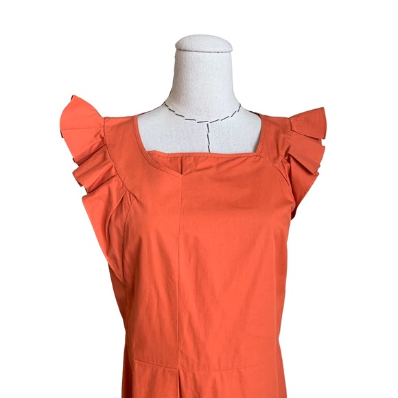 Vintage y2k Hussein Chalayan Orange Minimalist Avant Garde Cotton Dress M/L - Picture 2 of 9